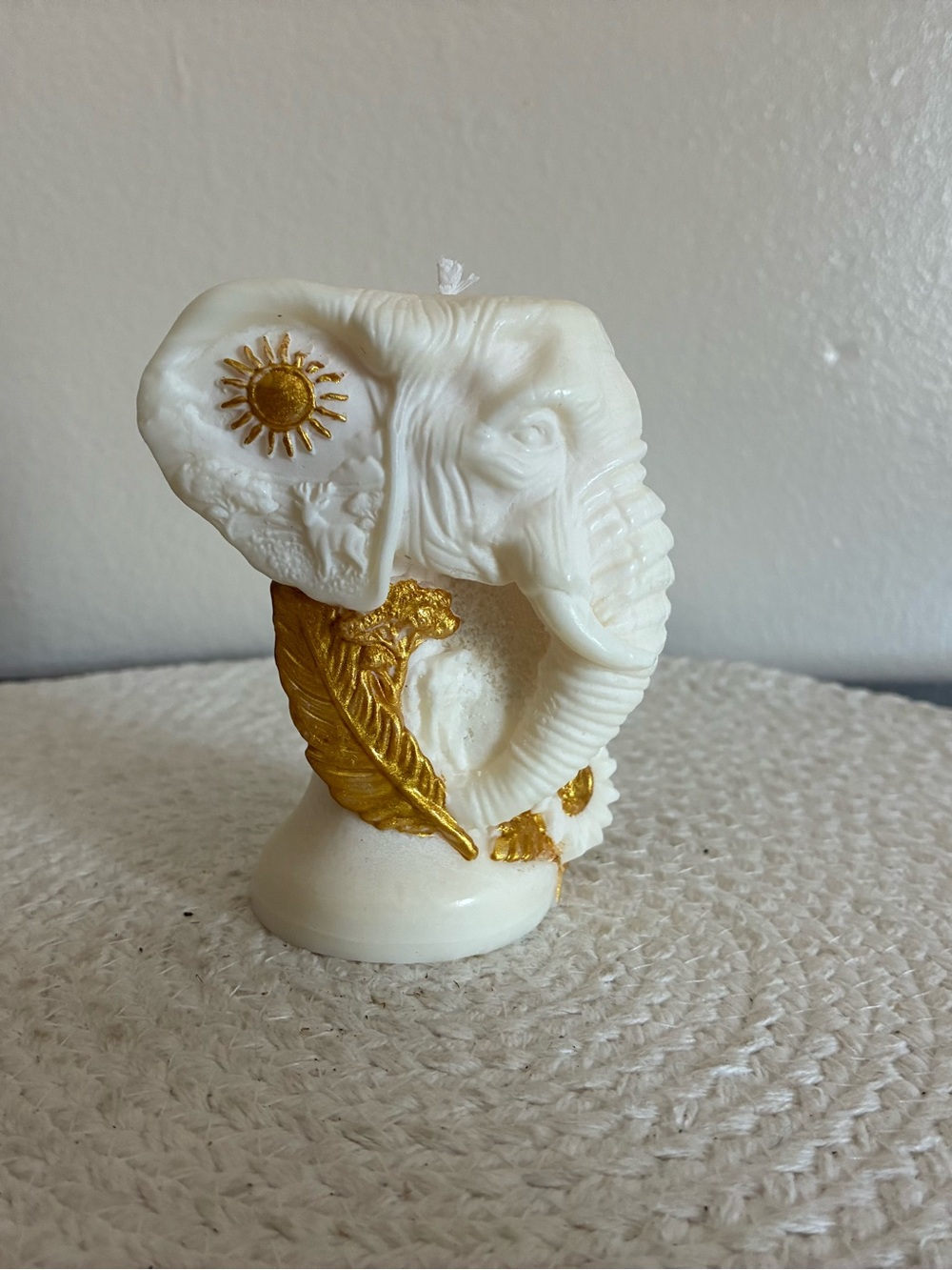 Ivory & Gold Elephant Accent Candle - Home Accents